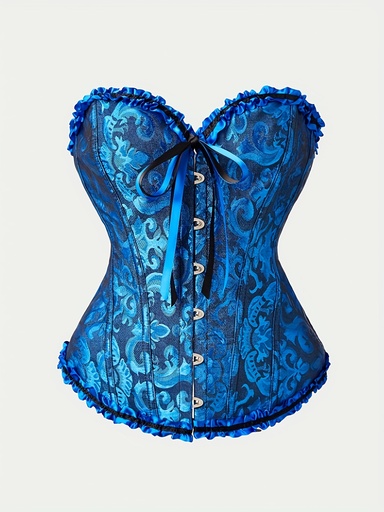 [17611141506367] Top Corset Bustier Bodycon Jacquard Vintage Palace para Mujer - Soporte Alto, Color Sólido, Detalle de Lazo en la Espalda, Perfecto para Adultas, Estilo Vintage, Diseño Elegante, corpiño mujer, corset top, blusa corset, top de mujer, top mujer fiesta, corset elegantes para mujer