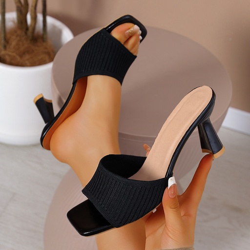 [17608748560551] Sandalias tejidas con tacón grueso, punta cuadrada y abiertas