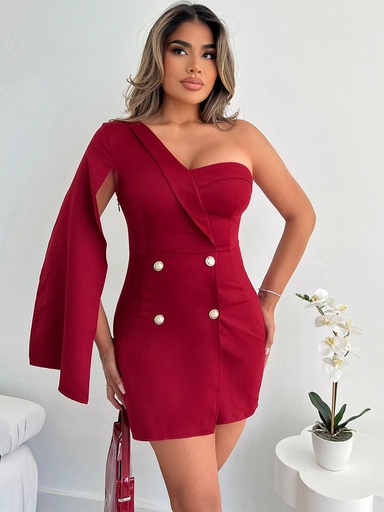 [sz25031303317777057] Xyvia Vestido elegante de damas con hombros abiertos y estilo sexy