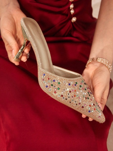 [sx2406299389013869] CUCCOO TILAWA Zapatos de moda para mujer con tacones con rhinestones, para fiestas en Navidad y otoño