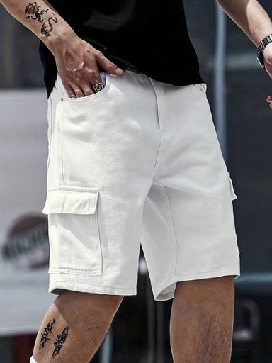 [sm2312081674488917] Manfinity Homme Pantalones Cortos Casuales De Múltiples Bolsillos Para Hombres