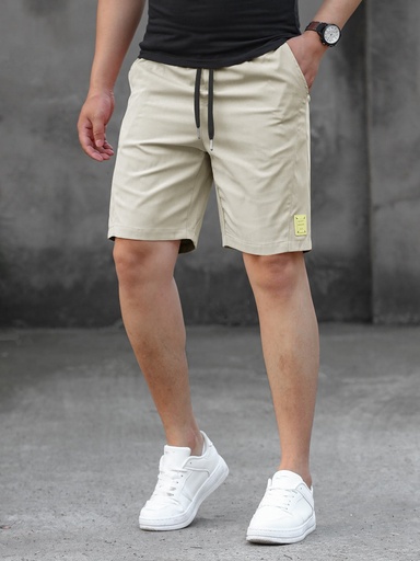 [sm2207193399661719] Manfinity Homme Pantalones Cortos Holgados Para Hombre Con Parche De Letras Y Cordón En La Cintura