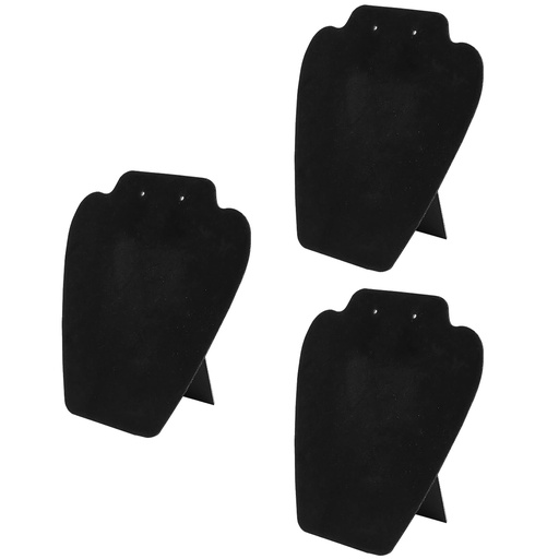 [17595392313320] Juego de 3 exhibidores de joyería de terciopelo, ideales para exhibir joyas en ferias y exposiciones, con un diseño de caballete plegable, perfectos para aretes y collares, torres de joyería