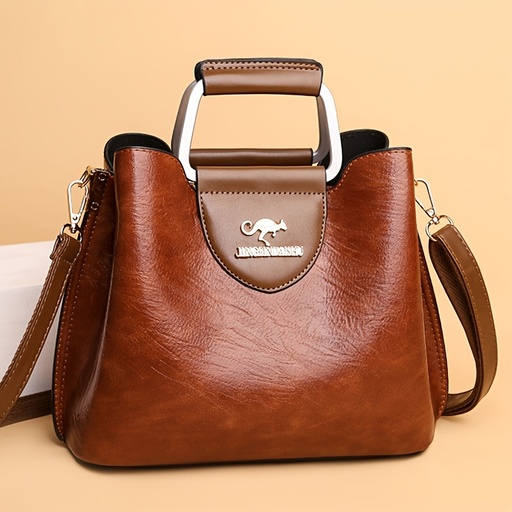 [17618742627003] Un elegante bolso de hombro vintage para mujer, con un color sólido y gran capacidad. Viene con una correa de hombro desmontable para una elegante opción cruzada, perfecto para el viaje diario y versátil para llevar a mano. Es ideal.