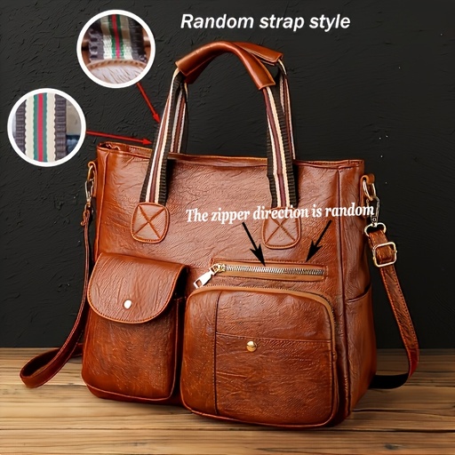 [17610663207678] Nuevo Bolso Tote de Mujer de Gran Capacidad con Múltiples Bolsillos y Correa Desmontable, Bolso de Hombro para Viajes Cortos y el Día a Día con Almacenamiento Fácil de Artículos - Regalo Perfecto