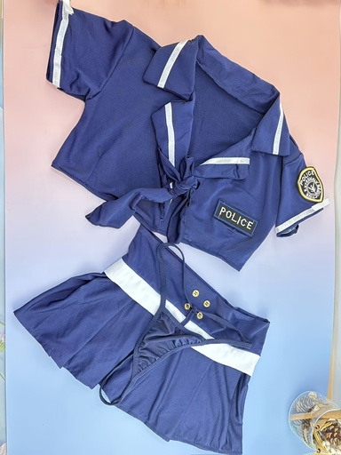 [17620665846332] Disfraz de Uniforme de Policía Seductor - Conjunto Apasionado y Caliente Sin Quitar