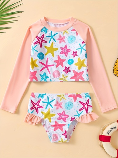 [17592346653365] Conjunto de Bañador para Niñas Jóvenes 2 Piezas con Diseño Dividido - Traje de Playa
