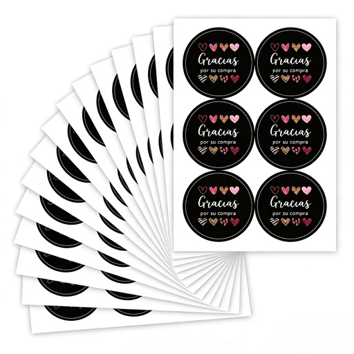 [17621179726335] 90 unidades/15 hojas, Elegantes pegatinas rosas y blancas "Gracias por su compra" - Diseños de corazón y estrella, Estilo español, Mensaje de agradecimiento, Envoltura de regalos, Empaque, Agradecimiento al cliente, Pegatinas para envolver regalos | Diseño elegante de pegatinas | Pegatinas de papel