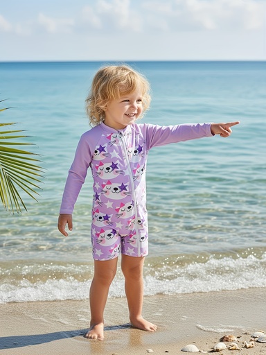 [17608615213137] Traje de Baño Enterizo de Moda para Bebé Niña, Traje de Baño con Cremallera para Niñas