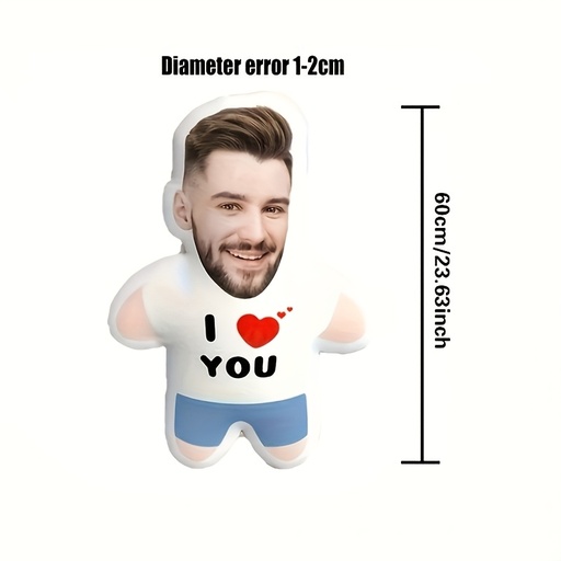 [17621347521020] Almohada Personalizada con Foto "I LOVE YOU" | Cojín Suave y Cómodo, Ideal para Cumpleaños o Fiestas, Poliéster, Lavar a Mano únicamente