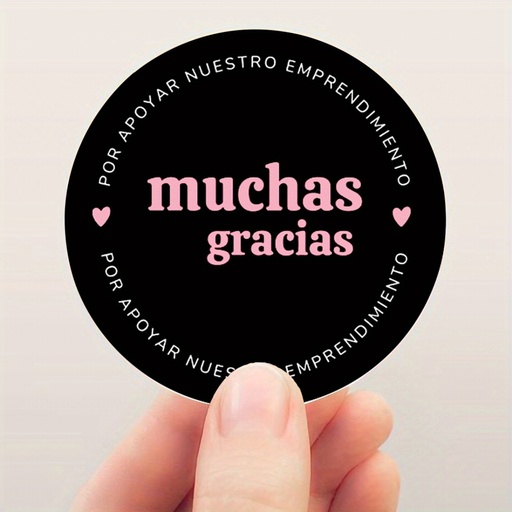 [17614211194666] 96 Piezas de Elegantes Pegatinas de Corazón Rosa "Gracias" para Regalos de Negocios - Pegatinas Redondas con el Mensaje "Por Ayudar a Emprender" - Perfectas para Empaques, Agradecimientos, Etiquetas de Regalo y Tarjetas, Pegatinas para Regalos