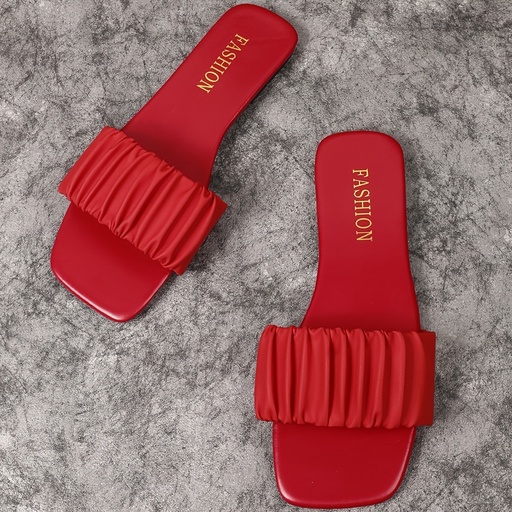 [101907225959093] Sandalias planas de verano para mujer con punta cuadrada elegantes | Sin cordones, espalda con tiras, parte superior y suela sintéticas, sin estampado, lavar a mano o limpieza en seco profesional, Marca: Zgnx