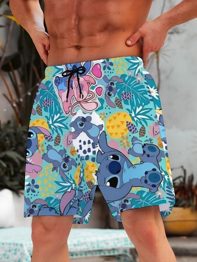 [17602421143179] Pantalones cortos de hombre de Disney, estampado de Disney, ligeros, transpirables, rápidos de secado, cómodos, para amigos, regalo para enamorados, regalo para parejas, fiesta, cumpleaños.