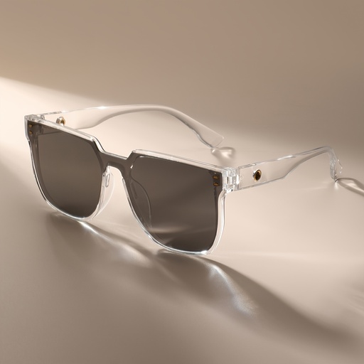 [17599675937673] Gafas de moda retro cuadradas para mujer GENUIN MOMENT - Marco grande, acabado metálico plateado, plástico, estilo vintage para un look moderno, accesorio casual y chic, gafas de moda diarias | Gafas cuadradas vintage | Marco de plástico duradero