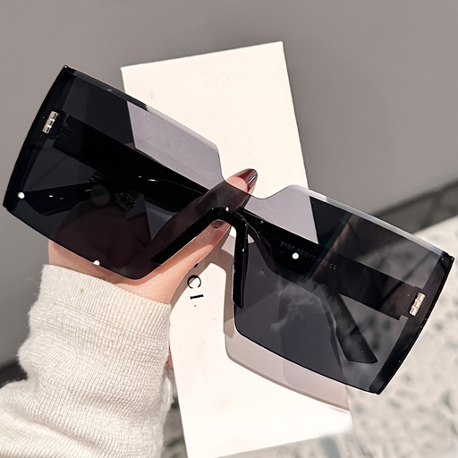 [17594602652252] Gafas de moda para mujer, de montura cuadrada grande sin marco y lentes degradadas, estilo europeo y americano.