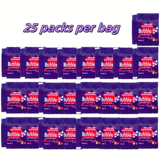 [17601701295090] 1 paquete de 25 bolsas/45 bolsas, gránulos concentrados especiales para soplar burbujas, seguros, no tóxicos, duraderos, fáciles de usar y portátiles, pistola de burbujas, líquido para burbujas, juguete para niños