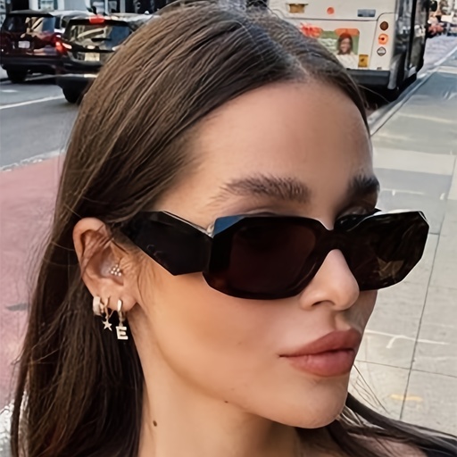 [17593652439486] Gafas decorativas rectangulares unisex de moda, ideales para fiestas y discotecas.