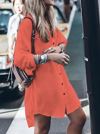 [sz2406278898782845] INAWLY Camisa sólida con botones delanteros para el verano